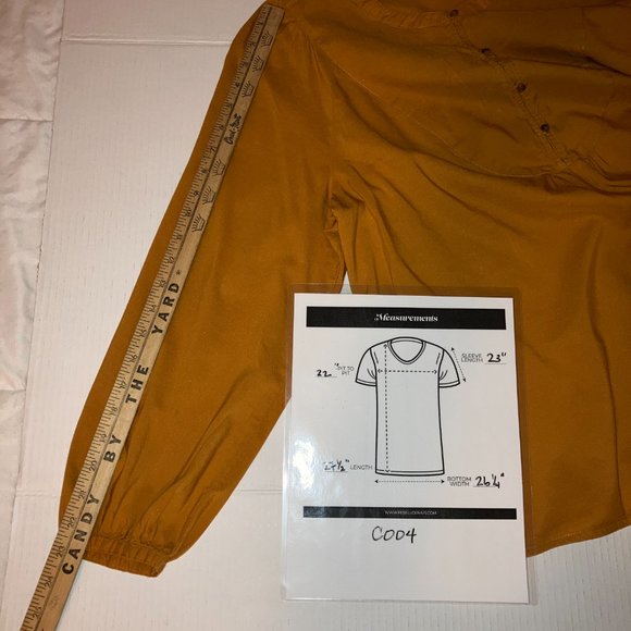Old Navy Womens Ochre Yellow Bib Collar Blouse / Top Size M - Picture 14 of 15